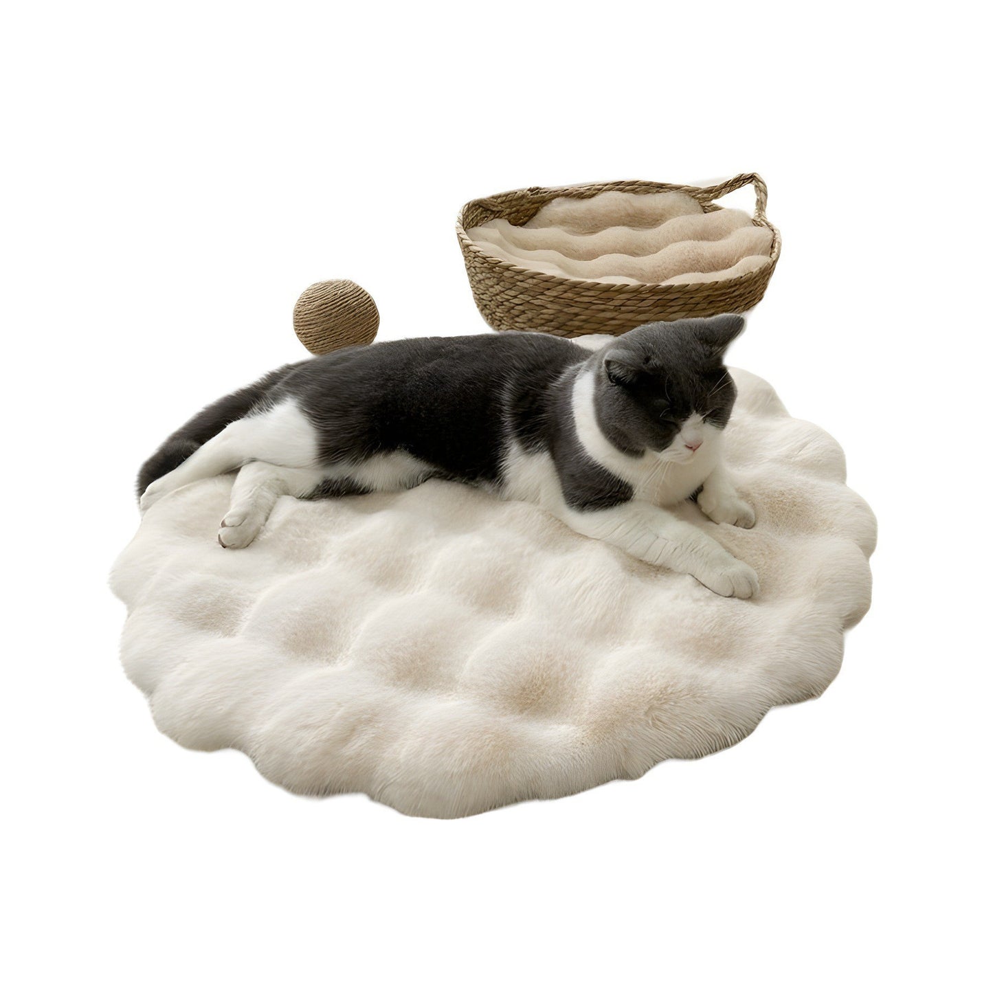 Warm Sleep Round Plush Pet Pad