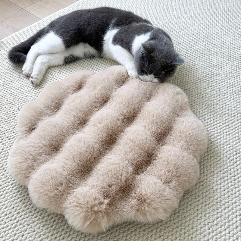 Warm Sleep Round Plush Pet Pad