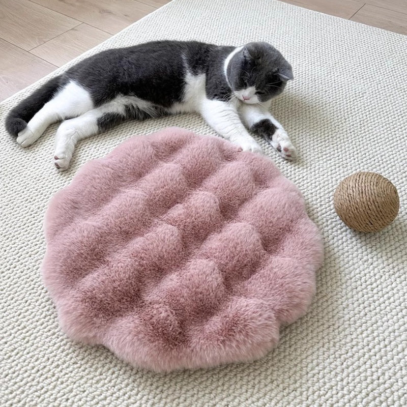 Warm Sleep Round Plush Pet Pad
