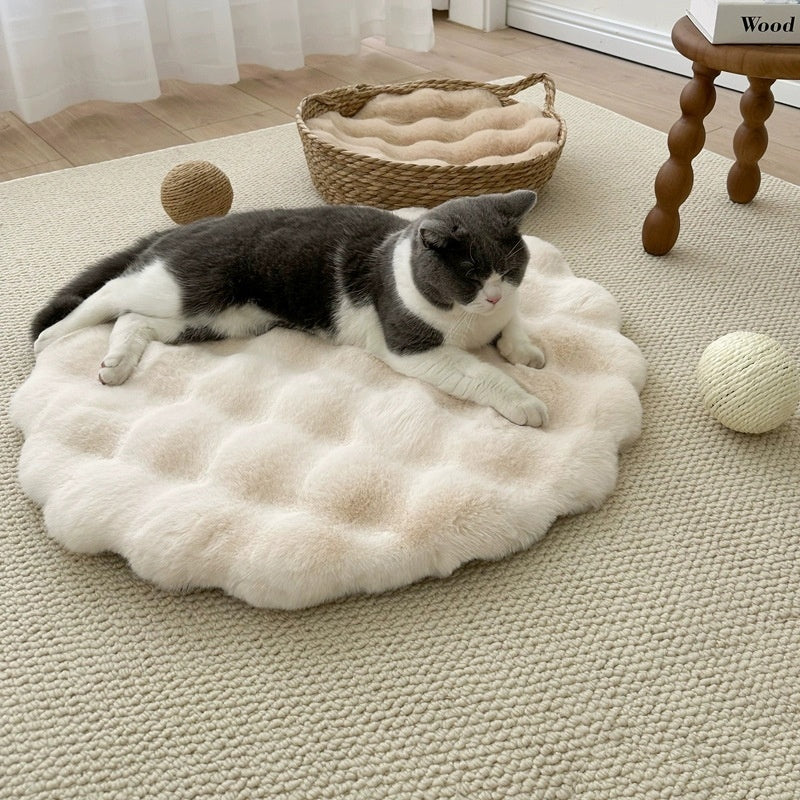 Warm Sleep Round Plush Pet Pad